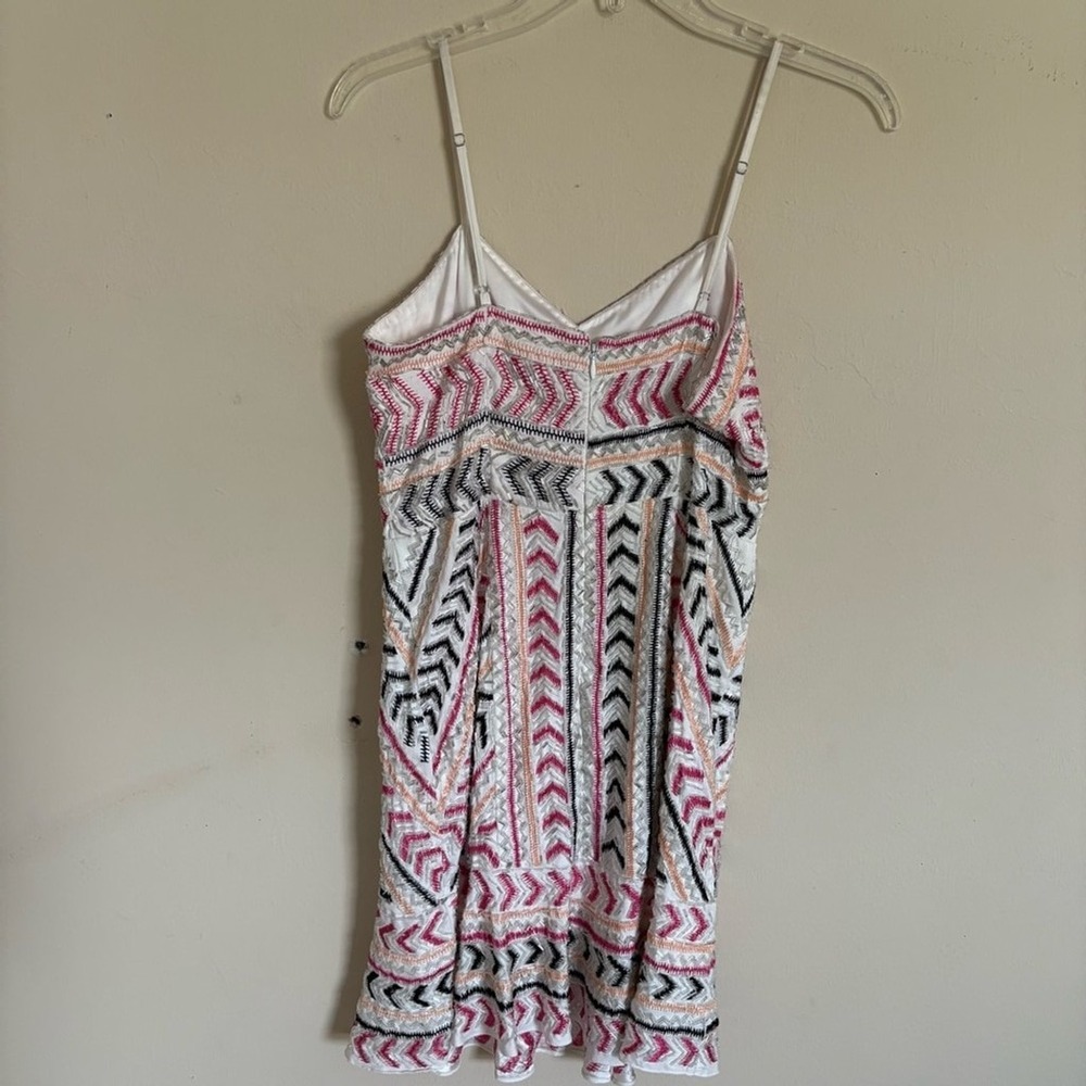 Parker Pink Silk Casey Beaded Zig Zag Chevron Mini Dress XS Anthropologie - Picture 7 of 15